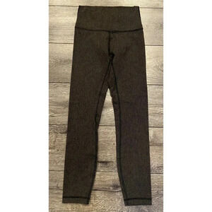 Lululemon Wunder Under Leggings Olive Green Black Size 4